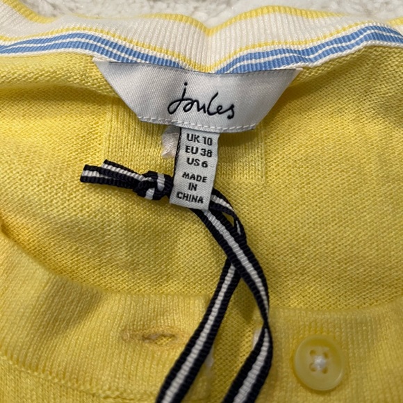NWT Joules yellow cardigan -size 6 - Picture 3 of 3